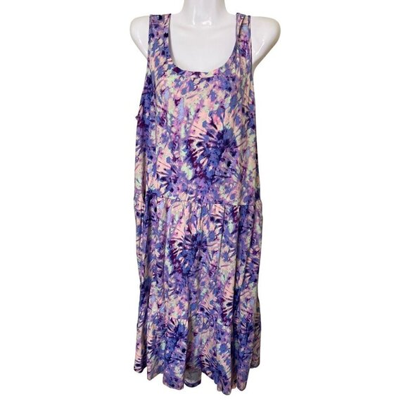 Sleeveless Tie-Dye Maxi Dress By Lori Goldstein US XL  Festival Boho Lagenlook L - Picture 1 of 14